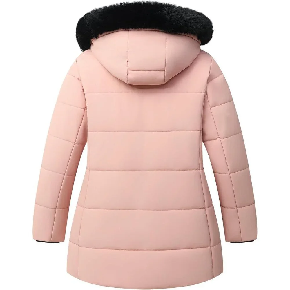 Women's Plus Size Winter Coat Waterproof warm Down Coat Detachable Hooded Parka